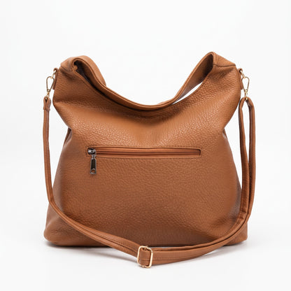 Borsa Hobo in Ecopelle Marrone