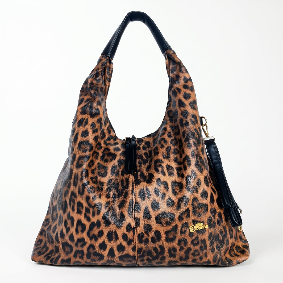Borsa Hobo Leopardata in Ecopelle