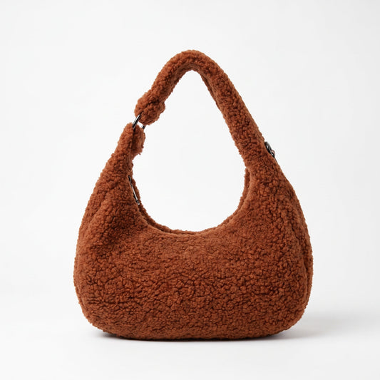 Brown Teddy Bear Texture Hobo Bag