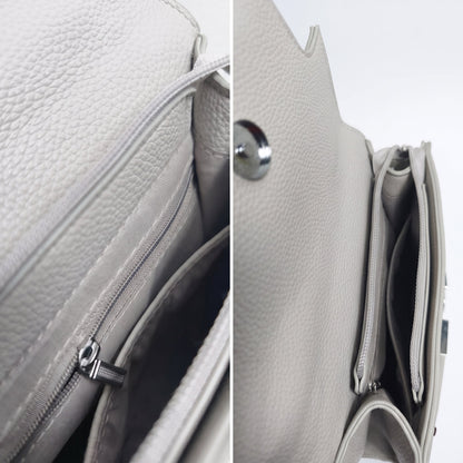 Tasche aus grauem Kunstleder