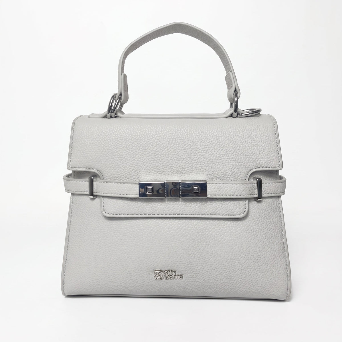 Tasche aus grauem Kunstleder