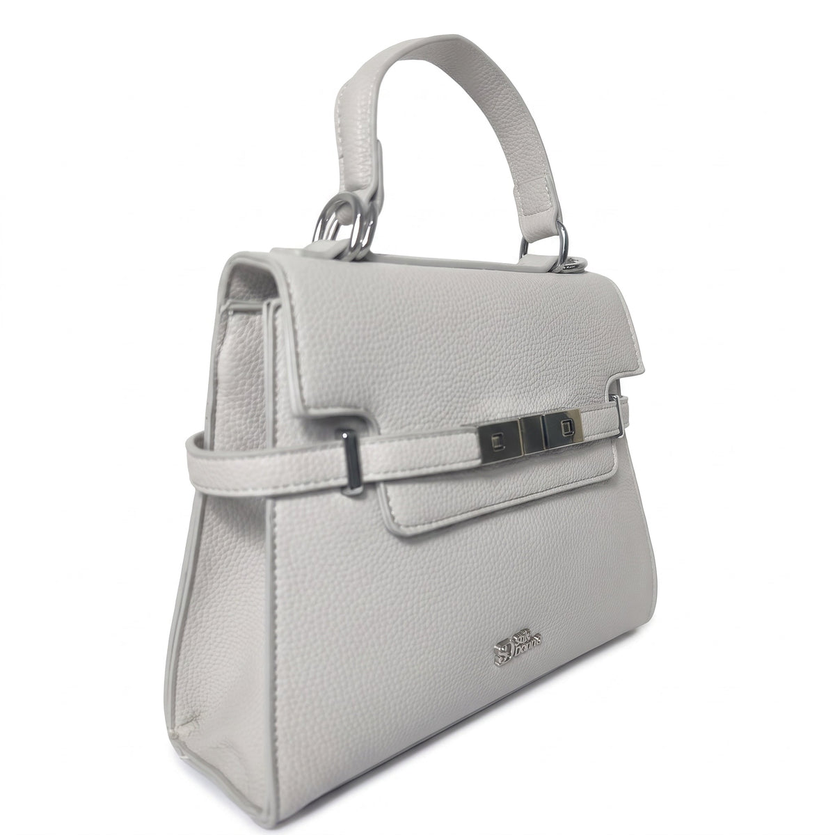 Tasche aus grauem Kunstleder