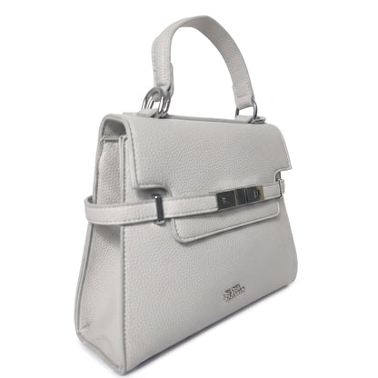 Tasche aus grauem Kunstleder