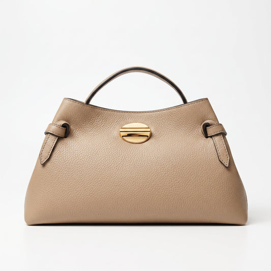 Livia Genuine Leather Bag with Gold Disc