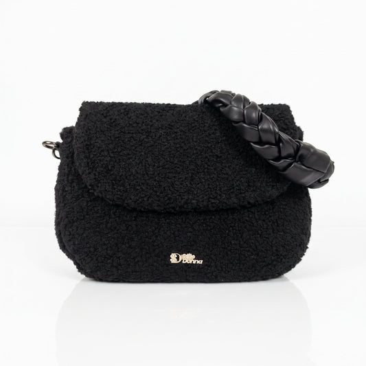 Black Bag with Woven Handle