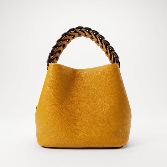 Bucket Bag with Woven Handle
