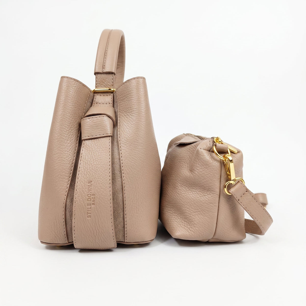 Beuteltasche aus echtem Leder