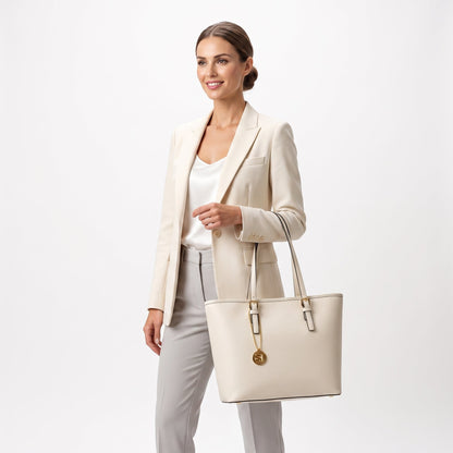 Serena Bolsa Shopper em Couro Saffiano