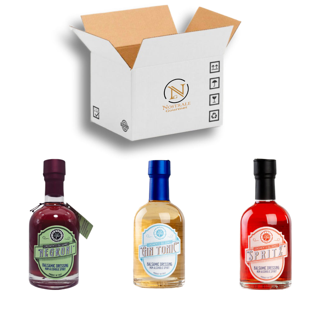 Pack de condimentos balsámicos sin alcohol: Gin Tonic, Spritz y Negroni