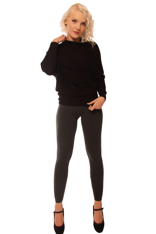 Leggings V en laine extensible douce et chaude