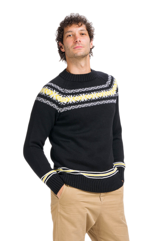 Scandinavie : pull homme raglan en pure laine