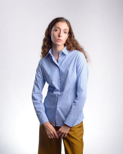 Chemise femme DANIELA en popeline rayée
