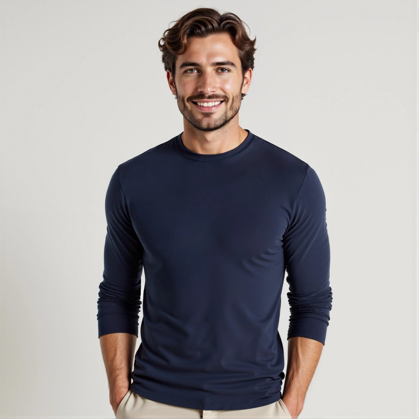 Camogli: men's long-sleeve t-shirt in pure cotton