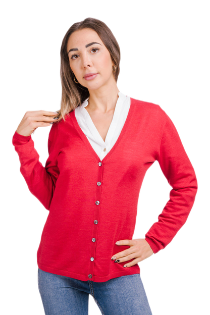 Papaia: cardigã feminino fino em lã e seda