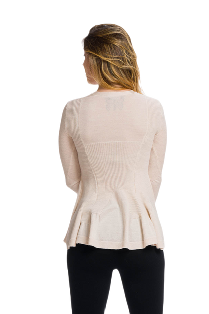 Pavone: cardigan donna in lana merinos a 4 bottoni caldo e leggero