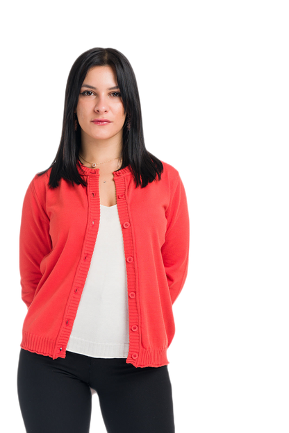 Kristel: cárdigan ligero de mujer en algodón gasificado con motivos geométricos
