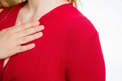 Pavone: cardigan donna in lana merinos a 4 bottoni caldo e leggero