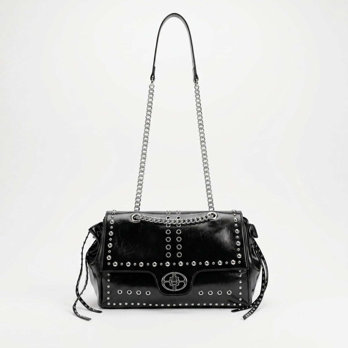 Bolsa Rock Star com Aba e Tachinhas