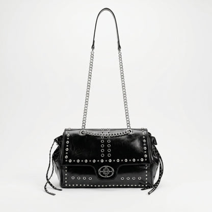 Bolsa Rock Star com Aba e Tachinhas