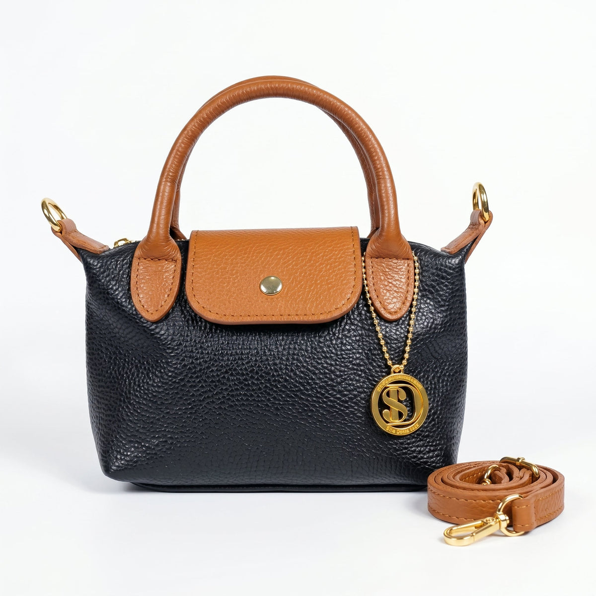 Venis Mini-Tasche aus zweifarbigem Echtleder