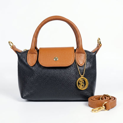 Venis Mini-Tasche aus zweifarbigem Echtleder