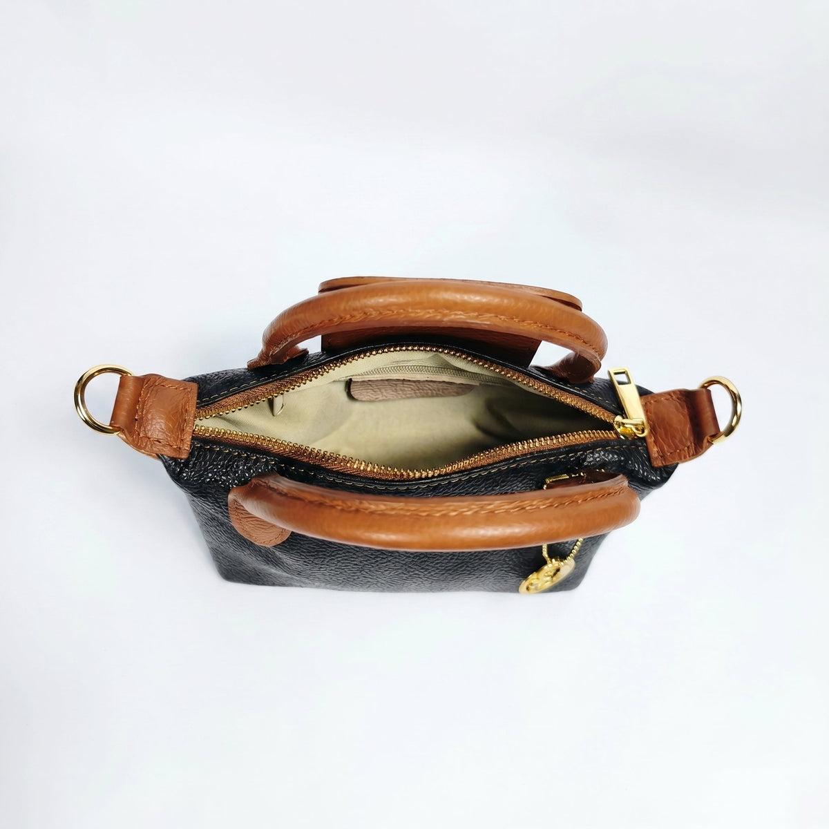 Venis Mini-Tasche aus zweifarbigem Echtleder