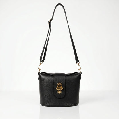 Emma Sac en cuir véritable avec fermeture à torsion