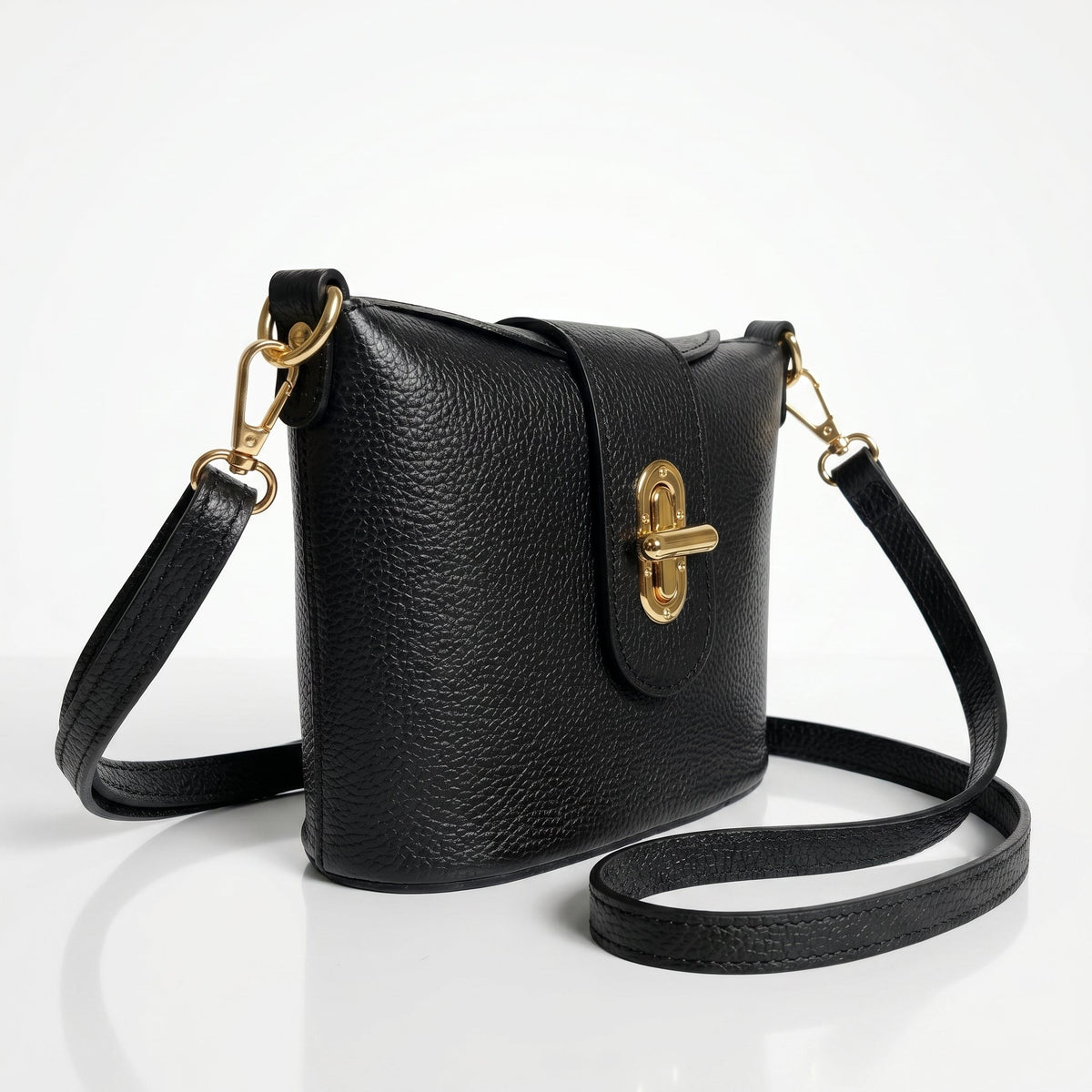 Emma Sac en cuir véritable avec fermeture à torsion