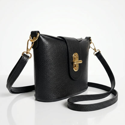 Emma Sac en cuir véritable avec fermeture à torsion