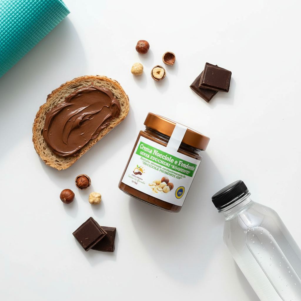 Creme de avelãs e chocolate amargo sem açúcares adicionados