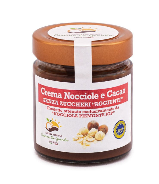 Creme de avelãs e cacau sem açúcares adicionados