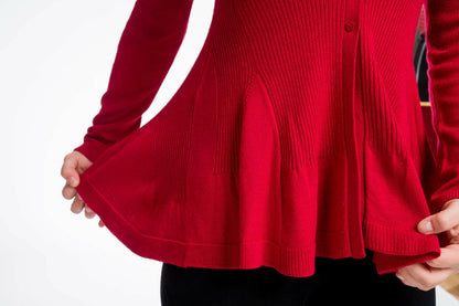 Pavone: cardigan donna in lana merinos a 4 bottoni caldo e leggero
