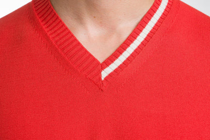 Ibiza: camiseta de hombre en algodón orgánico con cuello en V e inserciones a contraste