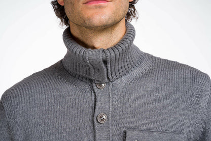 Stone: jersey de hombre de cuello alto con botones en tejido de punto trenzado