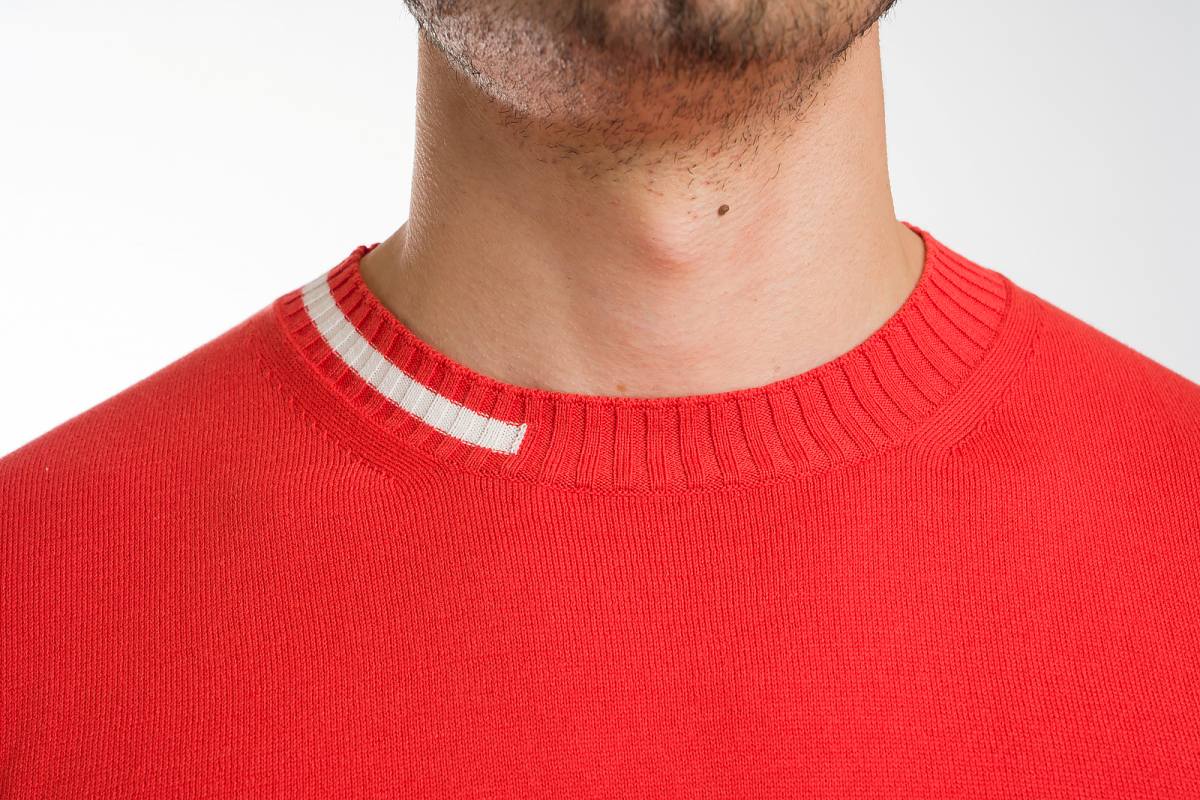 Formentera: camiseta de hombre de cuello redondo en algodón con inserciones a contraste