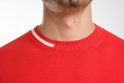 Formentera: camiseta de hombre de cuello redondo en algodón con inserciones a contraste