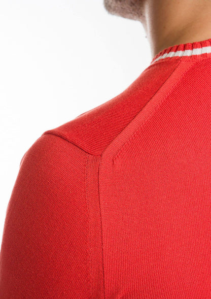 Formentera: camiseta de hombre de cuello redondo en algodón con inserciones a contraste