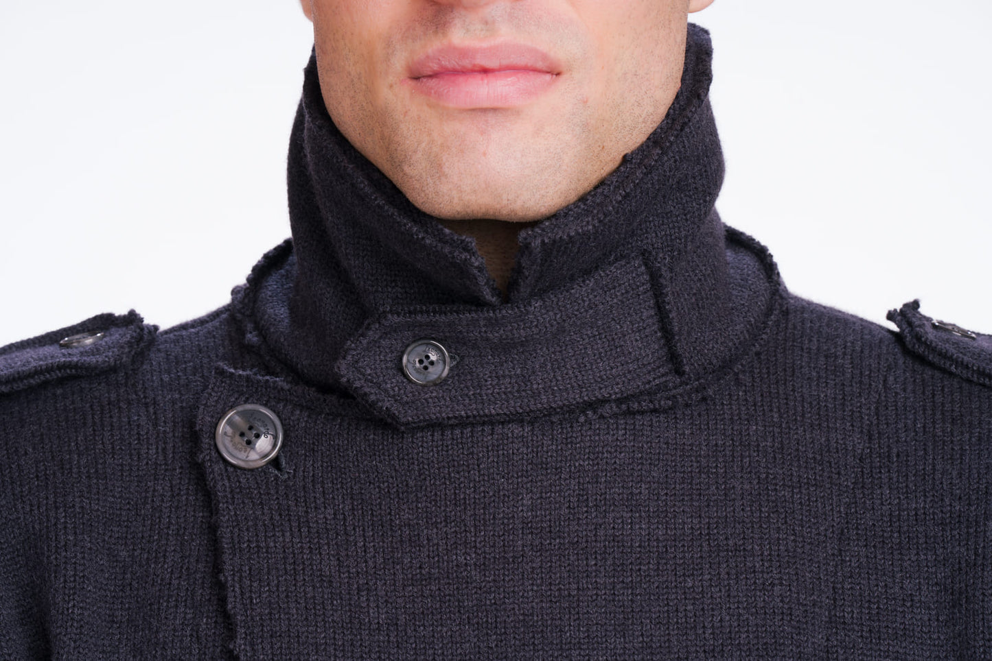 Gianni: casaco masculino de lã merino virgem pura com abotoamento duplo