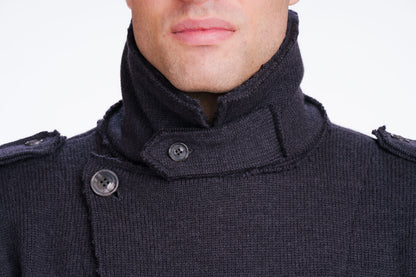 Gianni: casaco masculino de lã merino virgem pura com abotoamento duplo