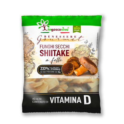 Champiñones shiitake orgánicos deshidratados en rodajas 20 g