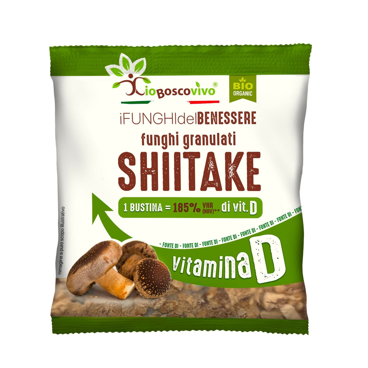 Funghi Shiitake secos granulados BIO 8g