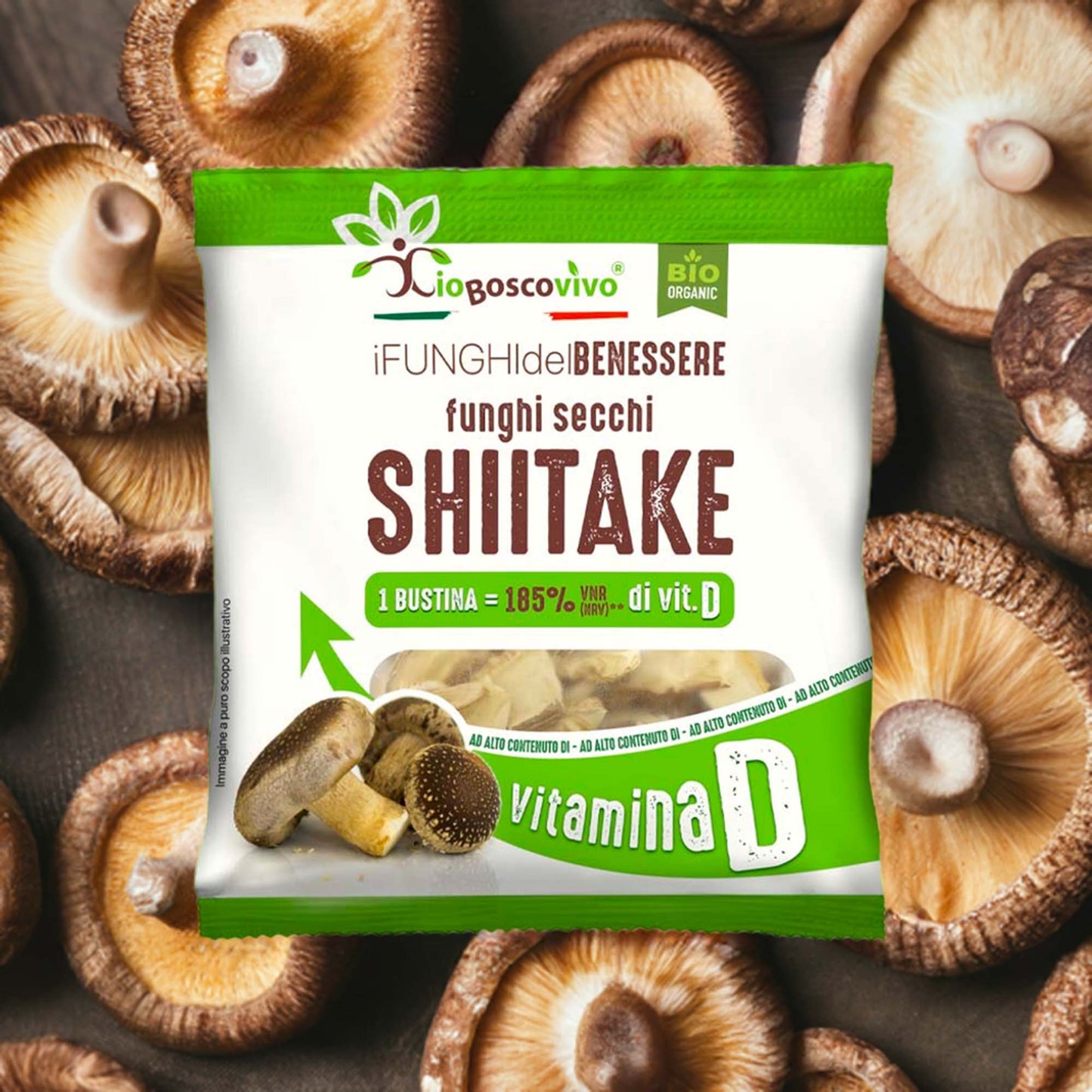Funghi Shiitake secchi a Fette BIO 8g