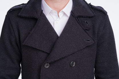 Gianni: casaco masculino de lã merino virgem pura com abotoamento duplo
