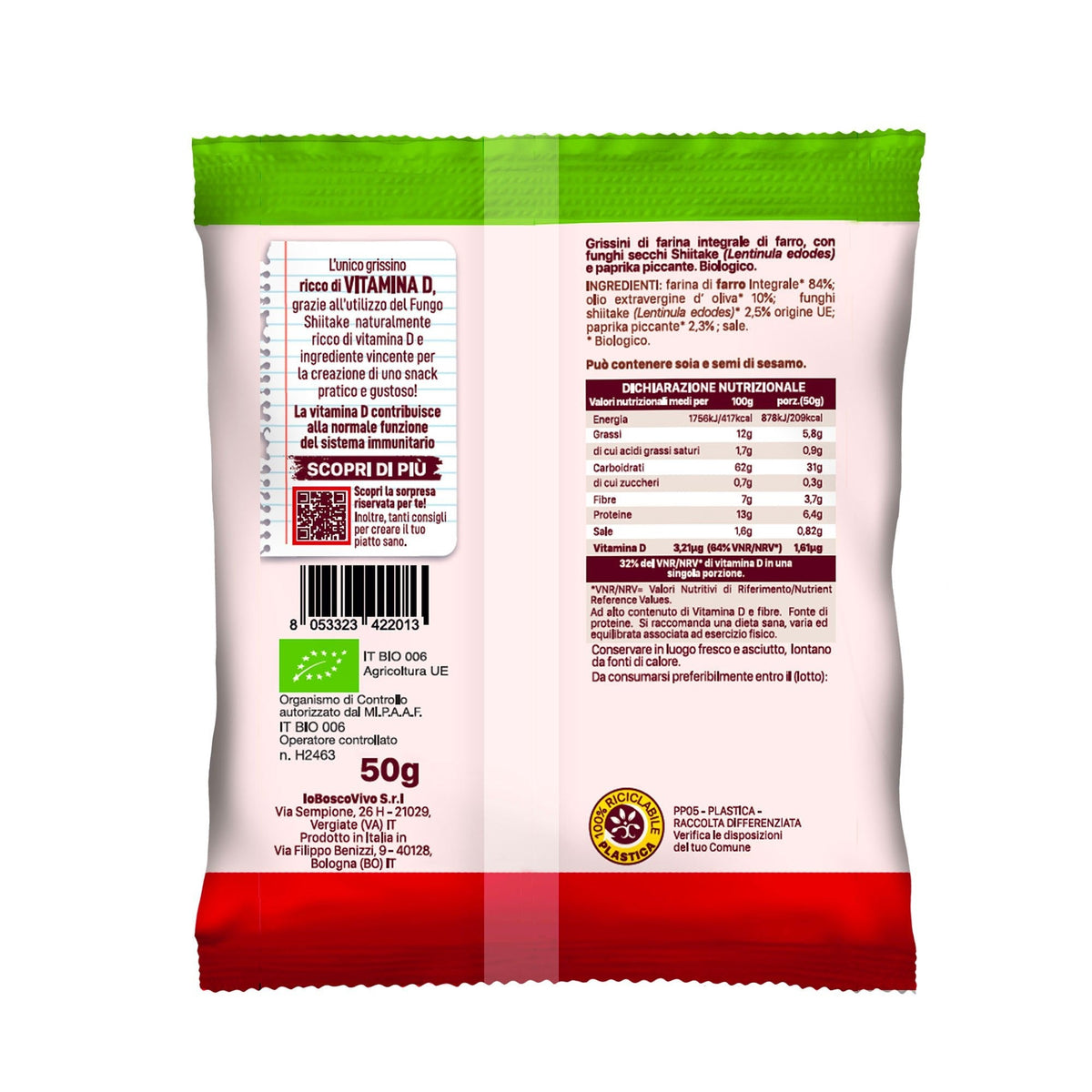 GrissinI alla Paprika piccante & Shiitake BIO 50g