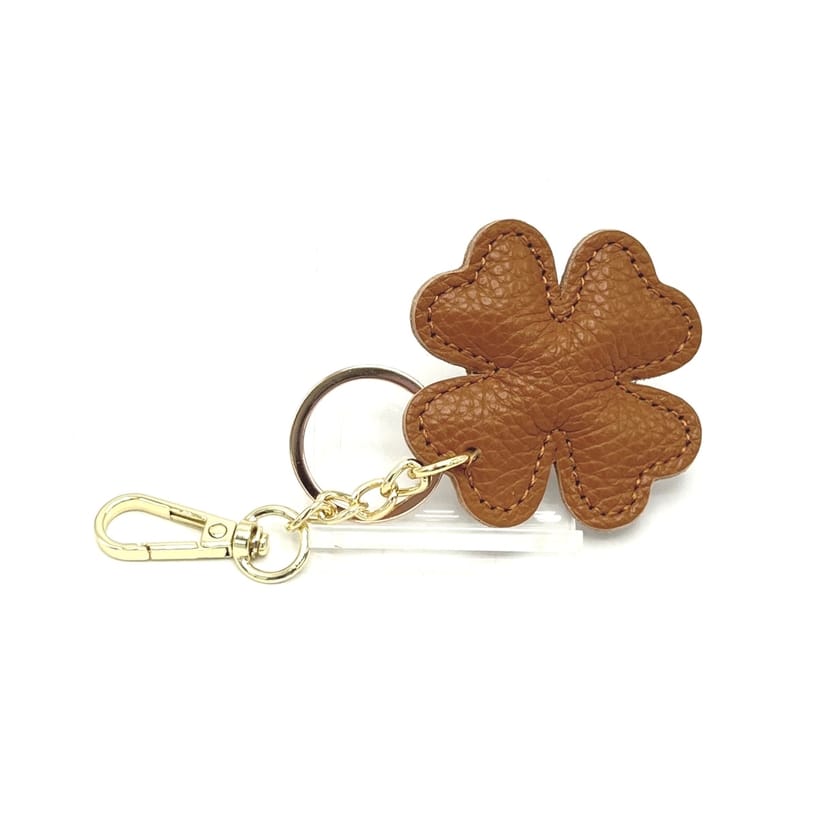 Portachiavi e Charm Quadrifoglio in Pelle Italiana