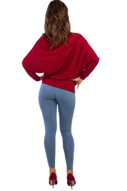 Leggings V em lã elástica macia e quente