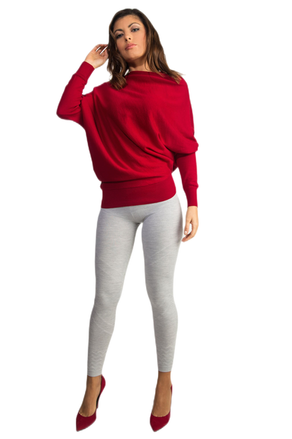 Leggings V em lã elástica macia e quente