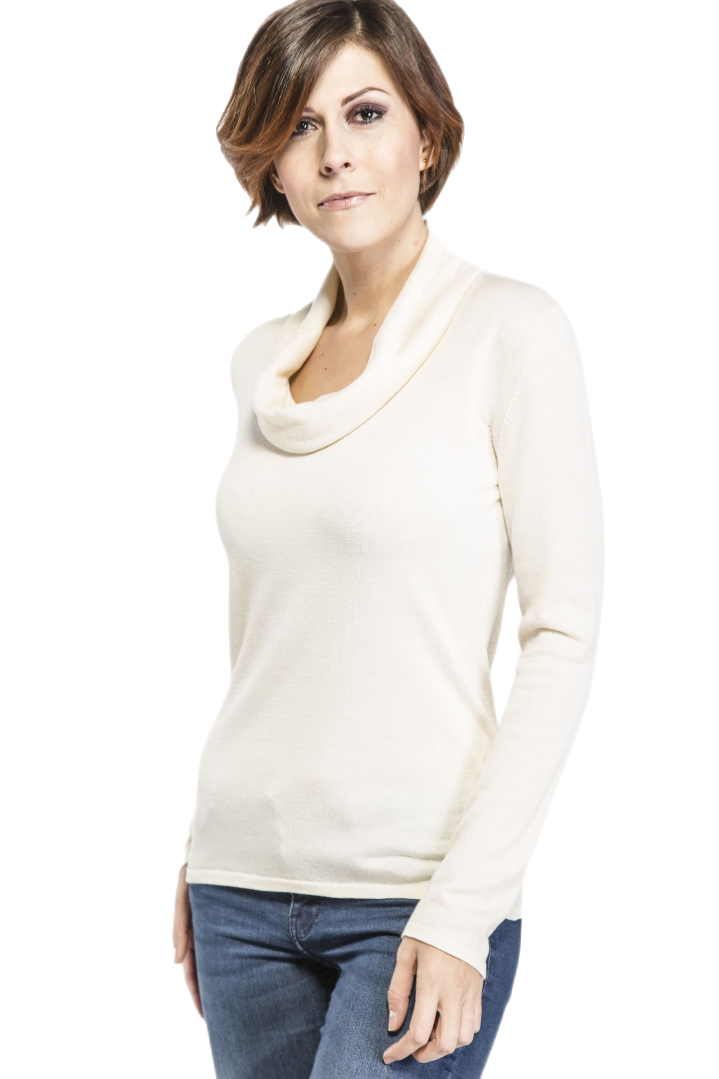 Latte Macchiato: camiseta de mujer de cuello amplio en fibra de leche