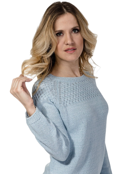 Susy: camiseta de mujer en algodón con escote barco y mangas raglán