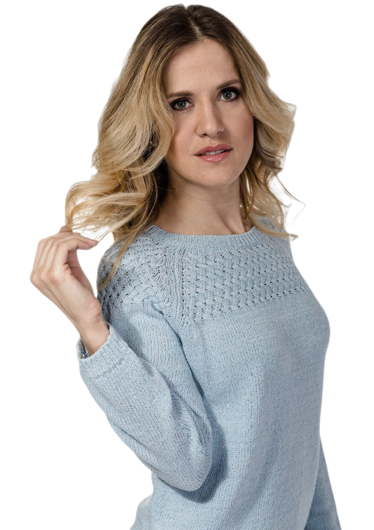 Susy: camiseta de mujer en algodón con escote barco y mangas raglán